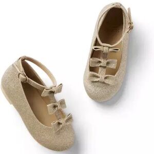 Janie and Jack Gold Glitter Dress Shoes